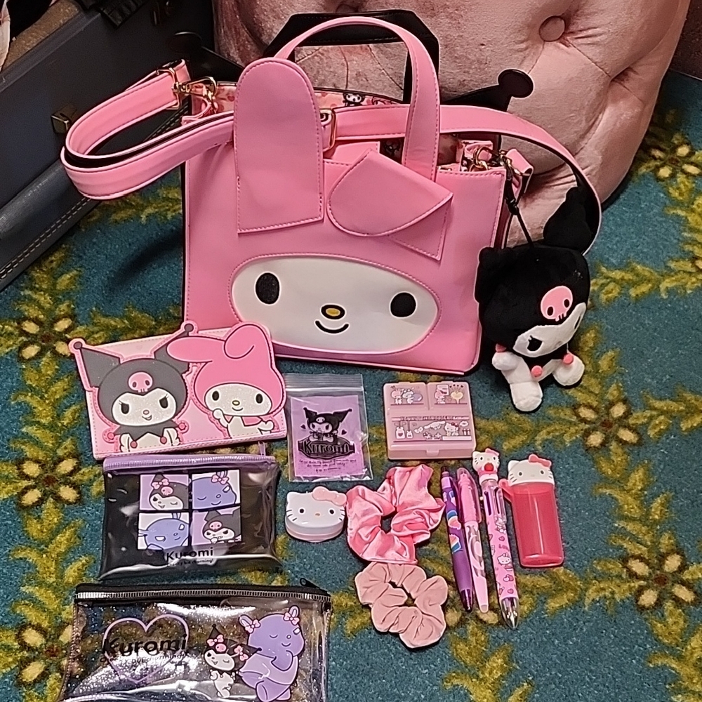 BUNDLE .....Loungefly Pink My Melody Bag And Kuromi